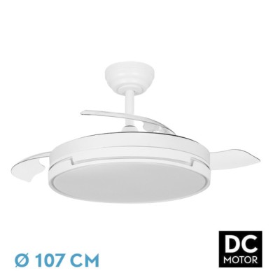 Ventilador dc papiro 72w blanco 3aspas