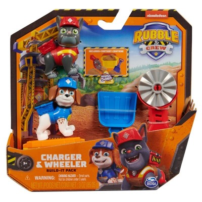 Blister 2 figuras Charger y Wheeler Equipo Rubble Patrulla Canina Paw Patrol