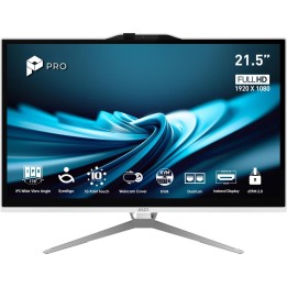 Ordenador all in one msi pro ap222t - 614eu i3 - 14100 - 8gb - ssd 512gb - 21.5 pulgadas fhd - w11h - tactil blanco