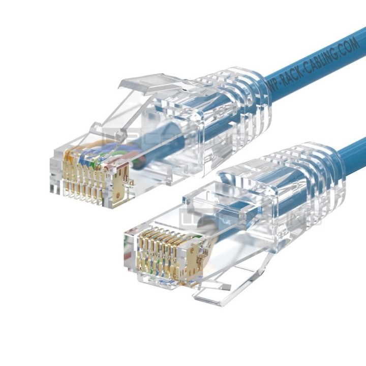 Cable de red slim wp latiguillo rj45 u - utp cat.6a 0.5m azul
