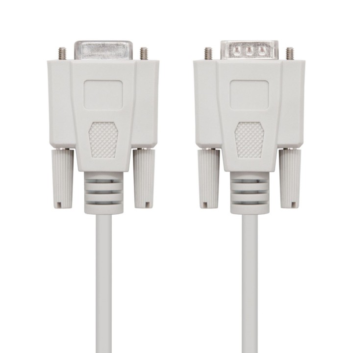 Cable rs232 db9 nanocable 1.8m - macho - hembra - beige