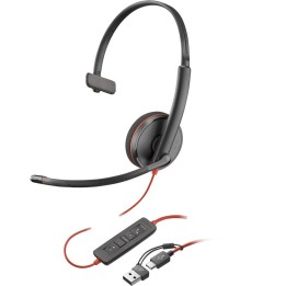 Auriculares poly monoaurales blackwire 3210 usb - c