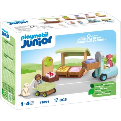 Playmobil junior puesto ecologico y carretilla