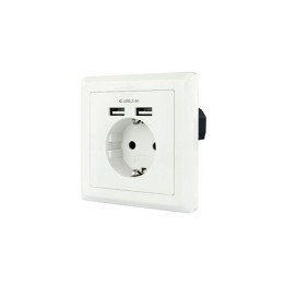 Enchufe nanocable tooq schuko 2 tomas