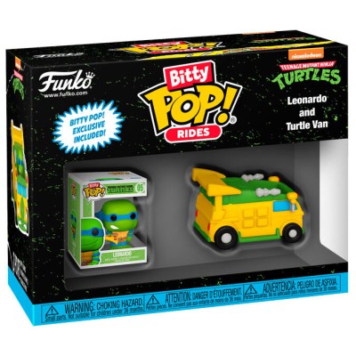 Figura Bitty POP Ride Tortugas Ninja Leonardo and Turtle Van