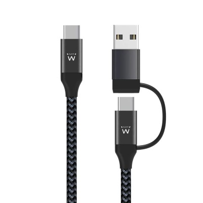 EWENT EW9918 Cable de carga usb-C a usbA/B 2 en 1