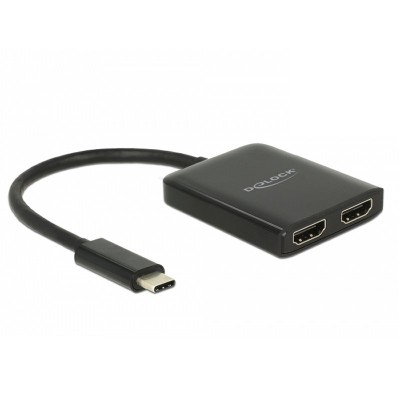 Delock Divisor USB Type-C2 x salida HDMI 4K Negro