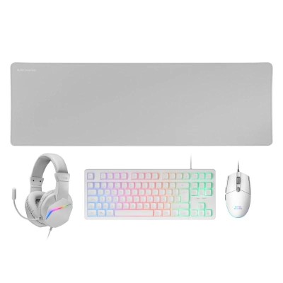 MARS GAMING Combo Gaming MCP-RGB3W 4EN1 BlancO