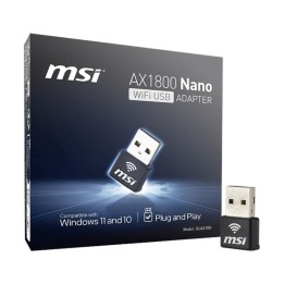 Nano adaptador wifi6 usb msi guax18n