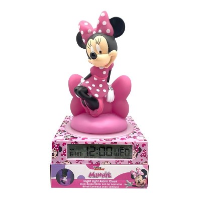 Lampara 3D con despertador Minnie Disney