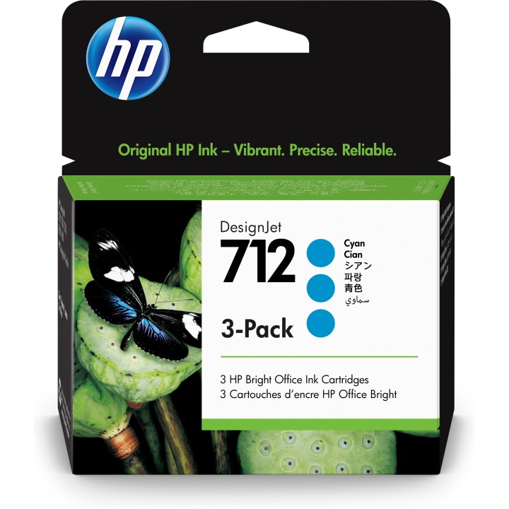 Pack 3 cartuchos hp 712 designjet