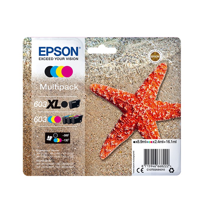 Multipack cartucho tinta epson 603xl c13t03a94010