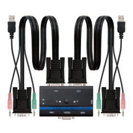 Conmutador kvm nanocable vga usb 1u - 2pc+cable
