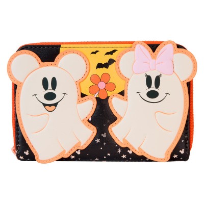 Cartera Floral Ghost Mickey &38 Minnie Disney Loungefly