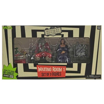 Set 3 figuras Delia, Escape Artist &38 Mummified Santa Waiting Room Beetlejuice Beetlejuice 7,5cm