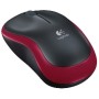 Mouse logitech wireless m185 optico rojo