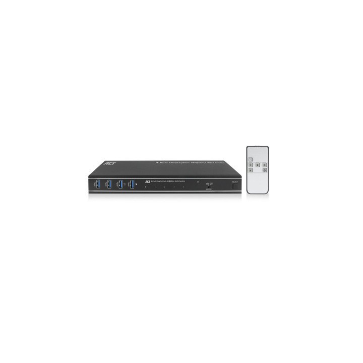 Conmutador kvm act connectivity 4 puertos displayport 4k