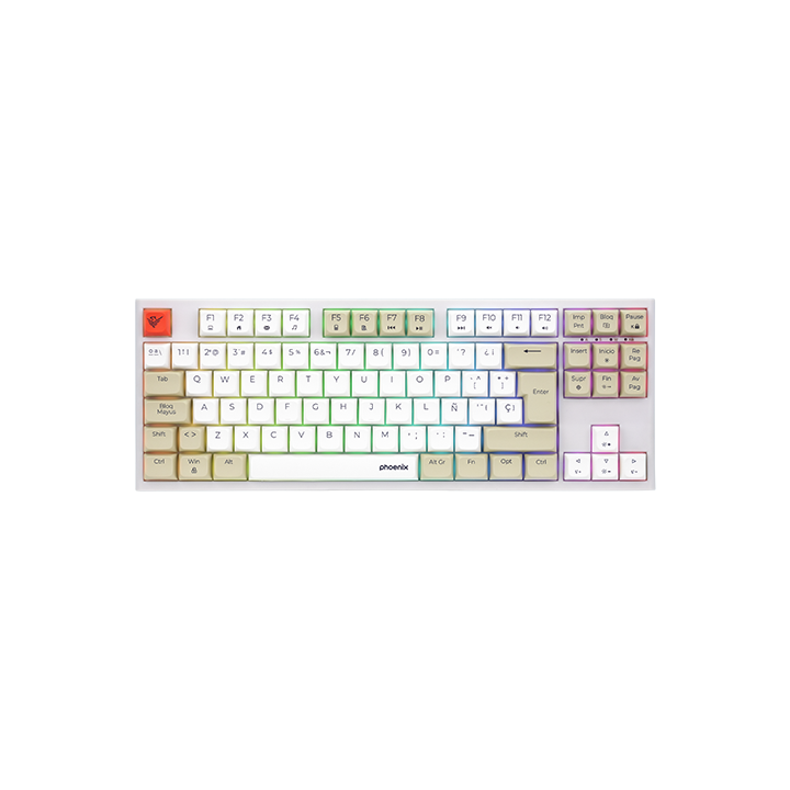 Teclado gaming royal pbt mecanico blanco