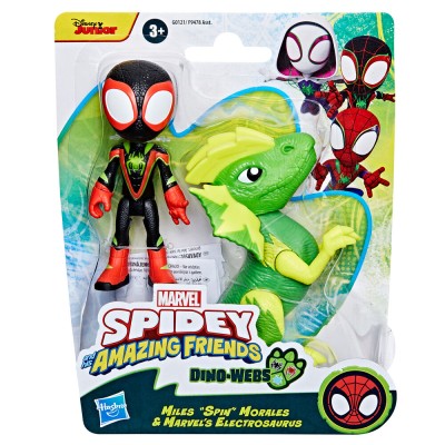 Figura Miles Spin Morales & Marvels Electrosaurus Spidey and his Amazing Friends Marvel