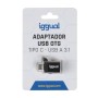 iggual Adaptador USB OTG tipo C a USB-A 3.1 negro