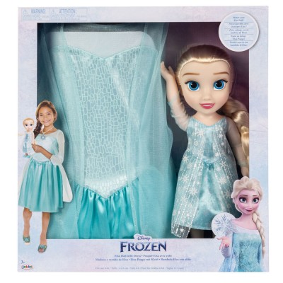 Muñeca Elsa + Disfraz Frozen 2 Disney 38cm