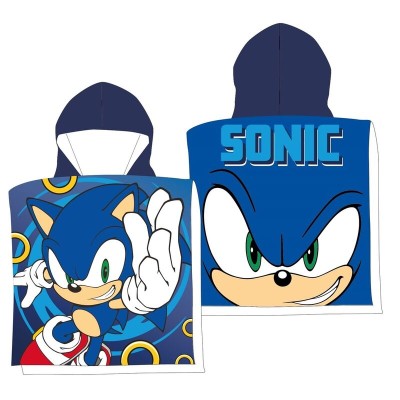 Poncho toalla Sonic the Hedgehog microfibra