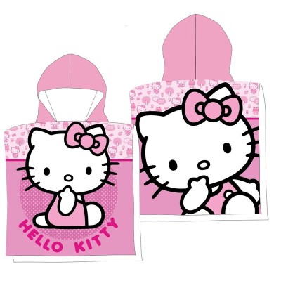 Poncho toalla Hello Kitty microfibra