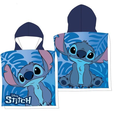 Poncho toalla Stitch Disney microfibra