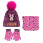 Conjunto gorro guantes braga cuello Minnie Disney