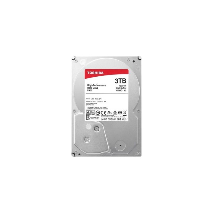 Disco duro interno hdd toshiba hdwd130uzsva 3tb 3.5 pulgadas sata 7200rpm 6gb - s 64mb