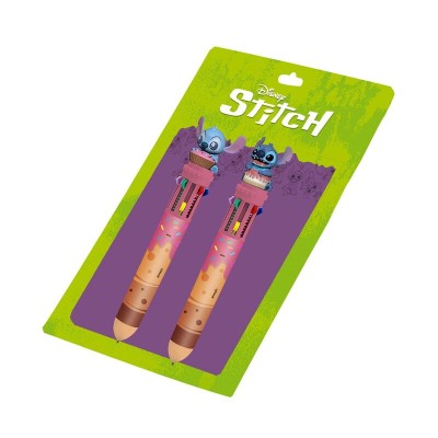 Blister 2 boligrafos 10 colores Stitch Disney