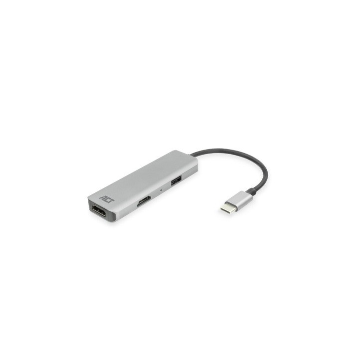 Adaptador act connectivity usb - c a 2 hdmi 4k - usb a