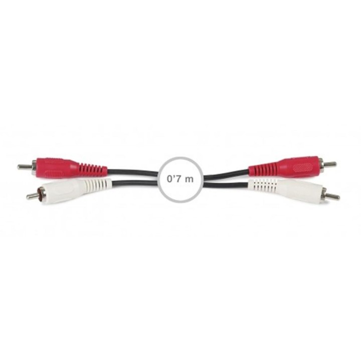 Cable 2x rca fonestar 0.7m - macho - macho