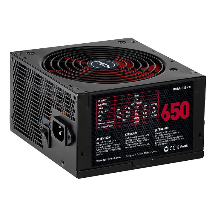 Fuente alimentacion nox nx650 gaming atx