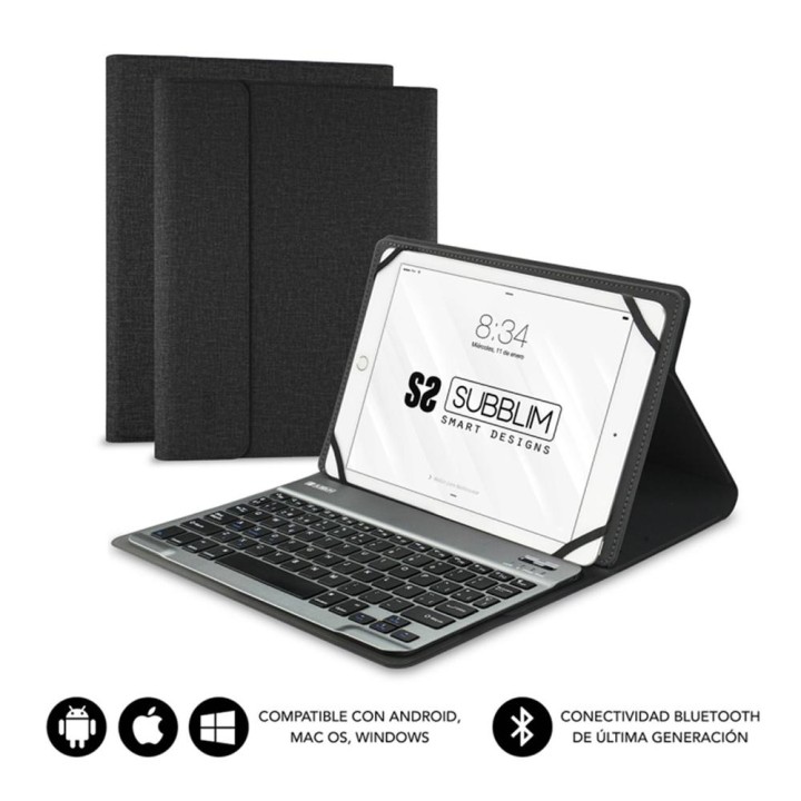 Funda + teclado subblim teclado 10.1 pulgadas