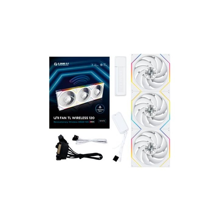 Ventilador caja gaming lian li unifan tl120 inalambrico argb 3x 120mm blanco