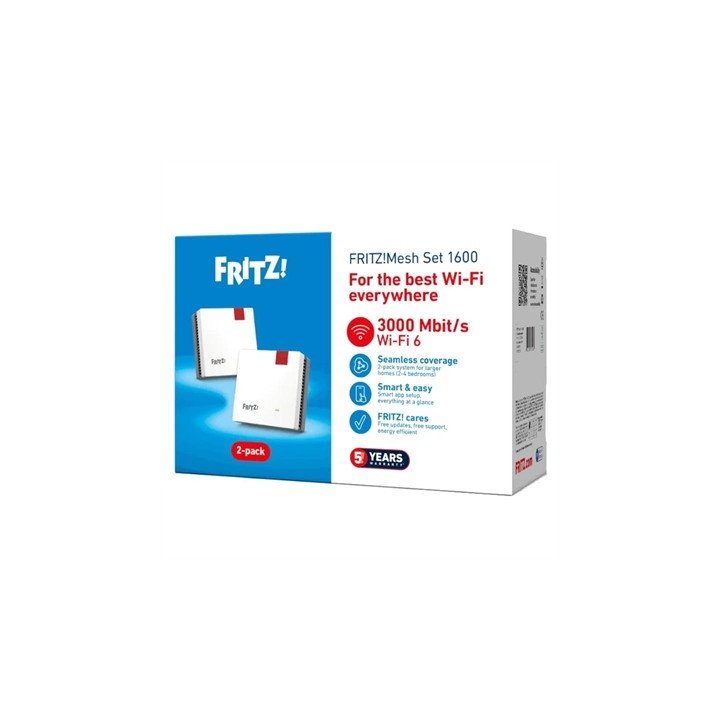 Punto de acceso repetidor fritz! mesh set 1600 2 unidades