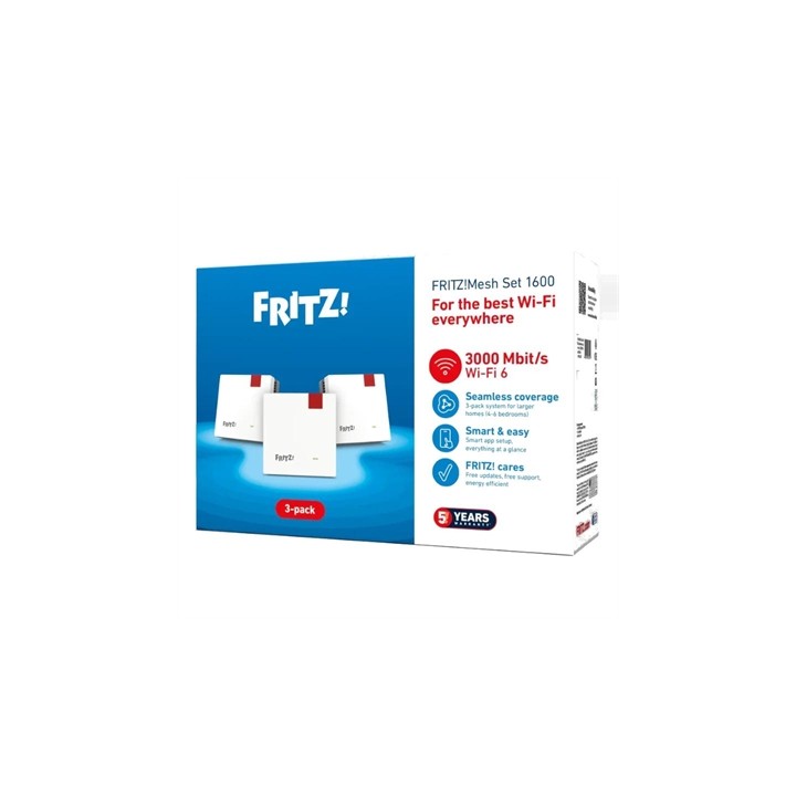 Punto de acceso repetidor fritz! mesh set 1600 3 unidades