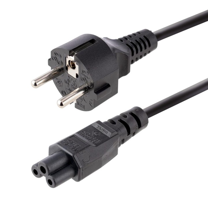 Cable schuko a iec c5 startech 3m - macho - hembra - negro