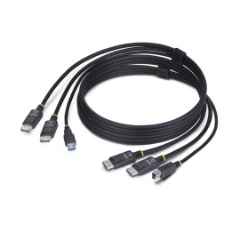 Cable 2x displayport - usb tipo a a 2x displayport - usb tipo b startech 1.8m - macho - macho - negro