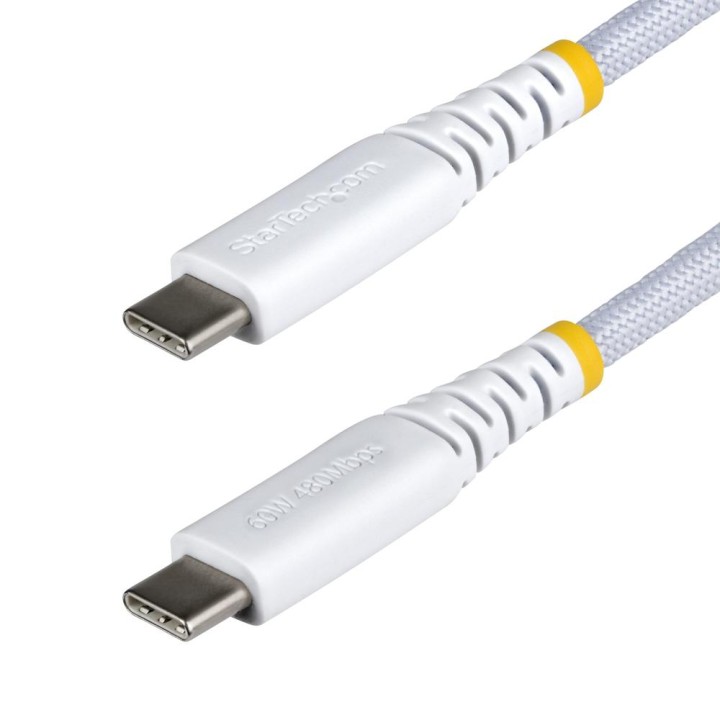 Cable usb tipo c startech 2m - macho - macho - blanco trenzado