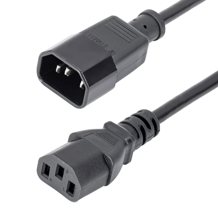Cable iec c14 a iec c13 startech 1m - macho - hembra - negro