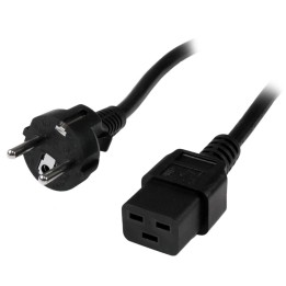 Cable schuko a c19 startech 2m - macho - hembra - negro