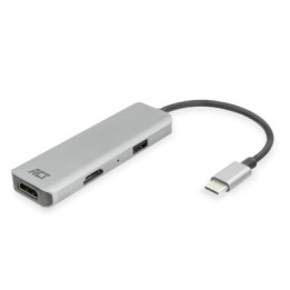 Adaptador act connectivity usb - c a 2 hdmi 4k - usb a