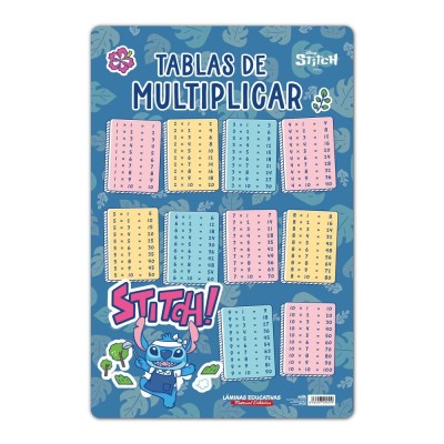 Lamina Educativa Tabla de Multiplicar Stitch Disney espaÃ±ol