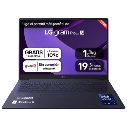 Portatil lg 16z90tp - k.ad88b u7 - 255h - 32gb - ssd 1tb - 16 pulgadas - w11h