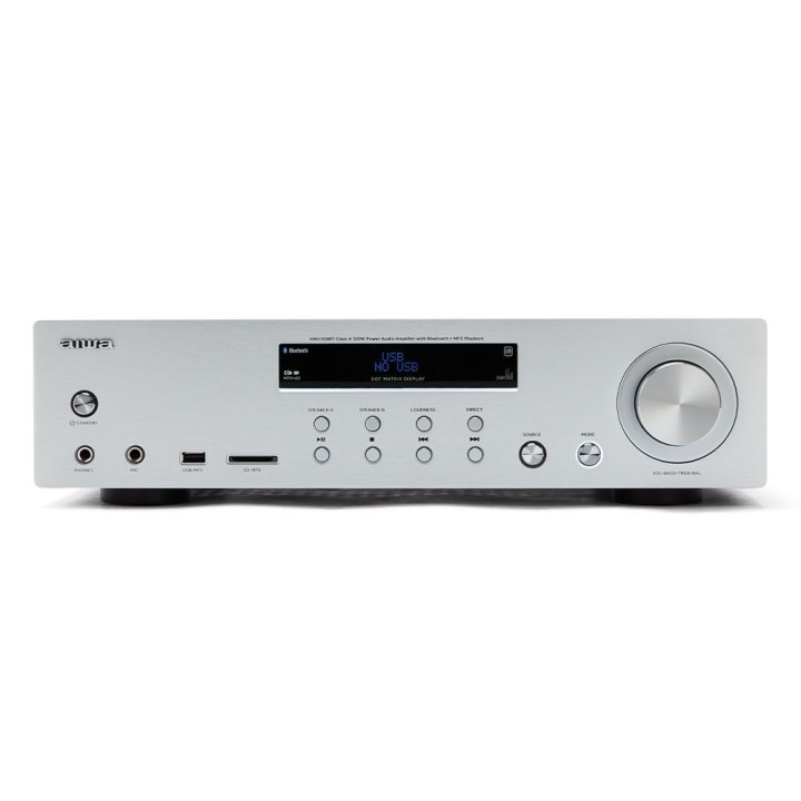 Amplificador estereo aiwa amu - 120bt 120w silver