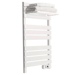 Yoevu - kit radiador toallero 500 | 1500 w mas repisa extra con ganchos - color blanco