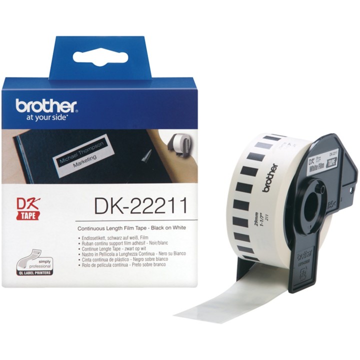 Etiquetas cinta continua brother blanca dk22211