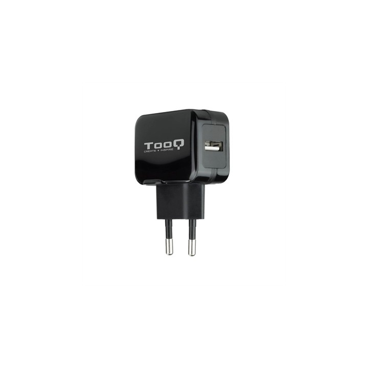 Cargador pared tooq usb 12w negro